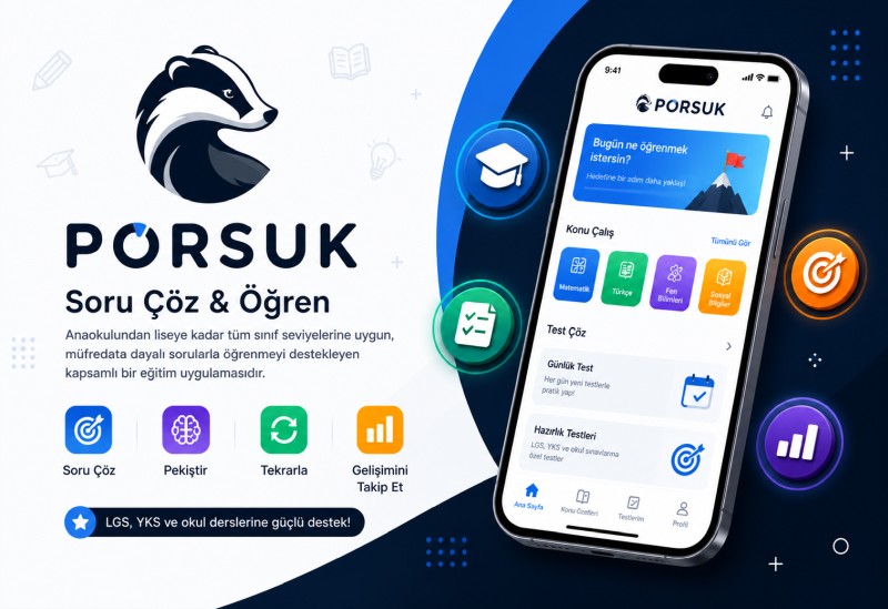 Porsuk mobil eğitim uygulaması ekran görüntüsü